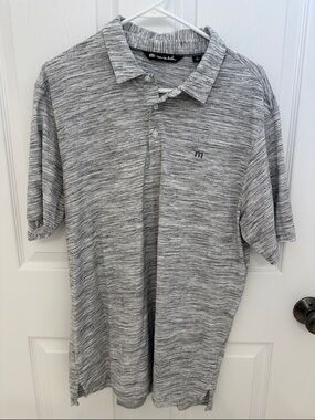 Travis Mathew Heathered Light Gray Polo